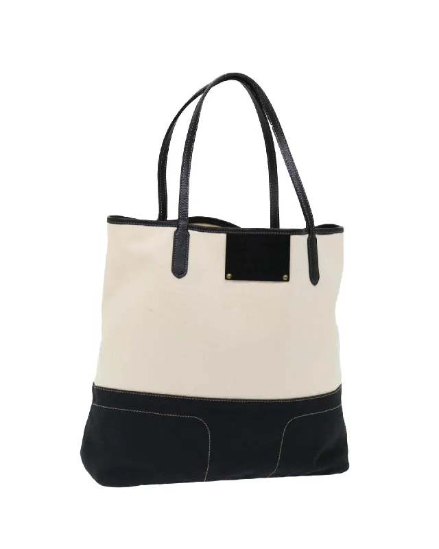 Limited Edition Bags For Collectors Canvas Tote Bag with Dual-tone Pattern and Multiple Compartments