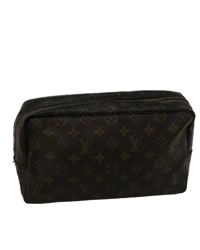 Lightweight Bags For Senior Travelers Monogram Canvas Clutch Bag with Surface Wear and Scratches