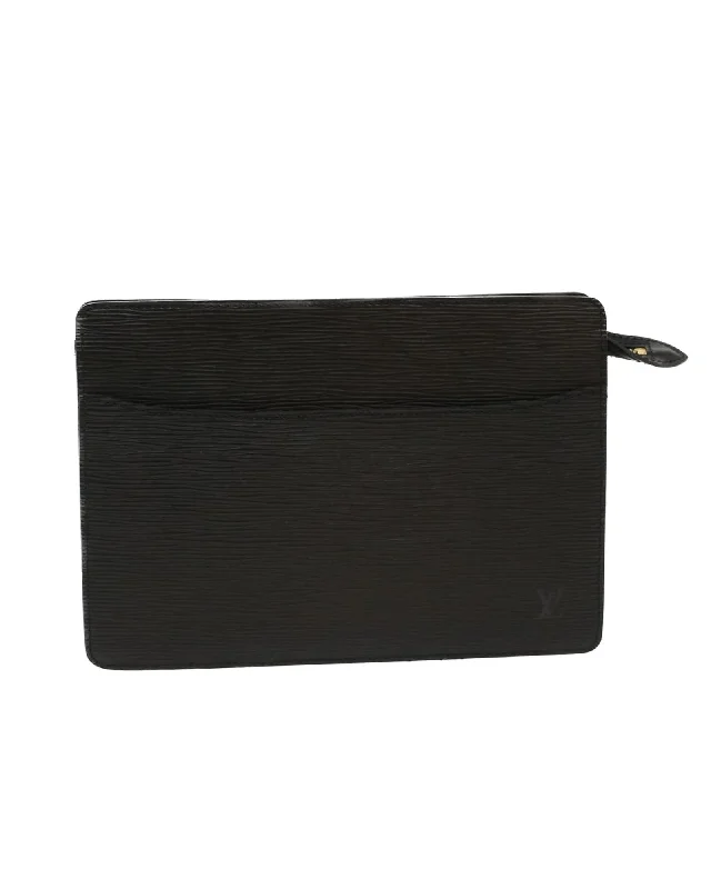 Affordable Handbags Epi Leather Clutch Bag with Metal Fittings