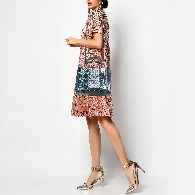 Party Bags For New Year's Eve And Special Occasions DIOR Multicolor Cannage Sequins and Leather Medium Lady  Tote