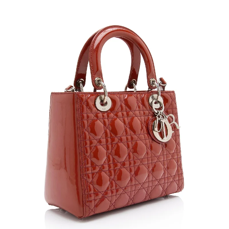 Lightweight And Affordable Bags Dior Patent Leather Lady Dior Medium Tote (SHF-23564)