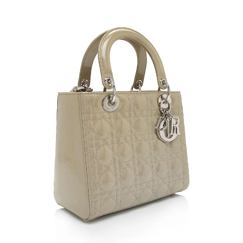 Anti-Theft And Budget-Friendly Bags Dior Patent Leather Lady Dior Medium Tote (SHF-dLpwLG)