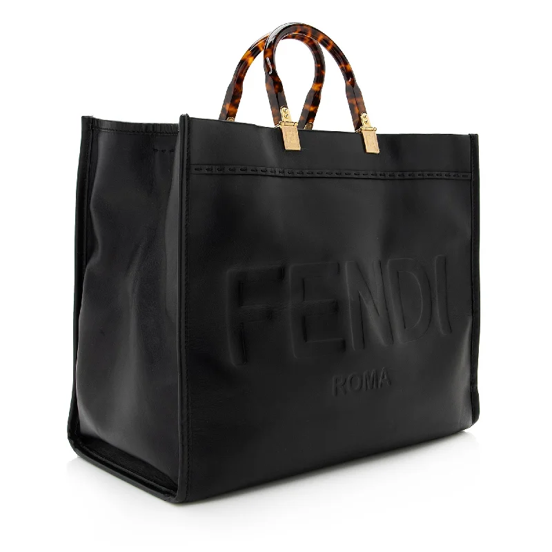 Designer Bags For Luxury Collectors With Offers Fendi Leather Sunshine Large Shopper Tote (SHF-22666)