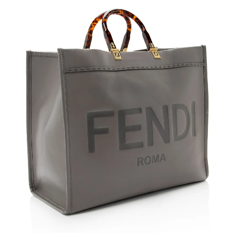 Romantic Valentine's Day Bags With Promotions Fendi Leather Sunshine Large Shopper Tote (SHF-V85fxB)