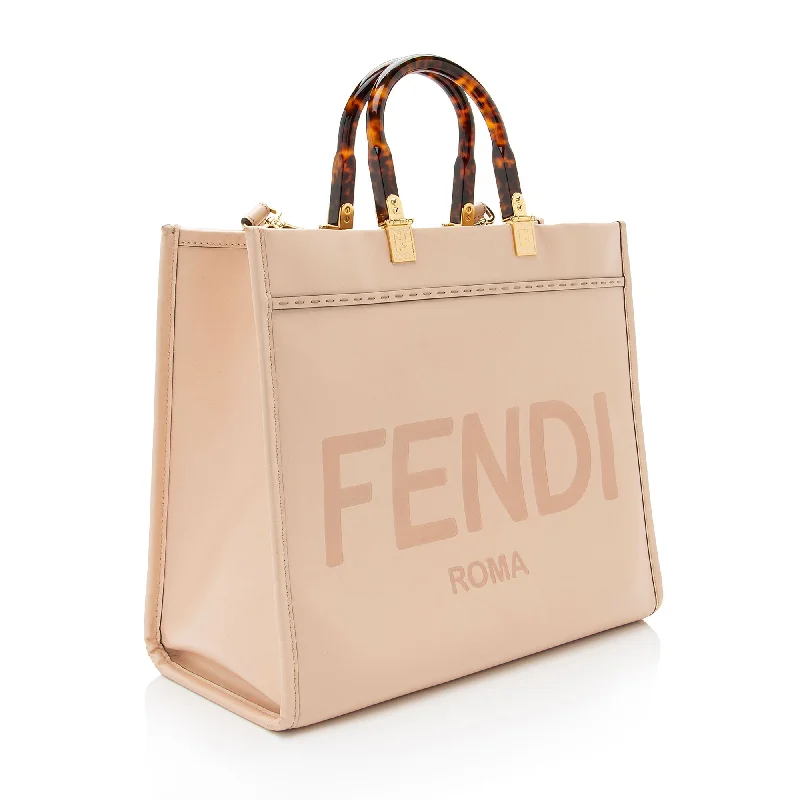 Elegant New Year Party Bags With Flash Sales Fendi Leather Sunshine Medium Shopper Tote (SHF-BvSOLv)
