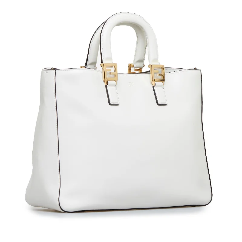 Sporty Bags For Active And Athletic Lifestyles Fendi Medium Glacier FF Tote (SHG-UPL37F)