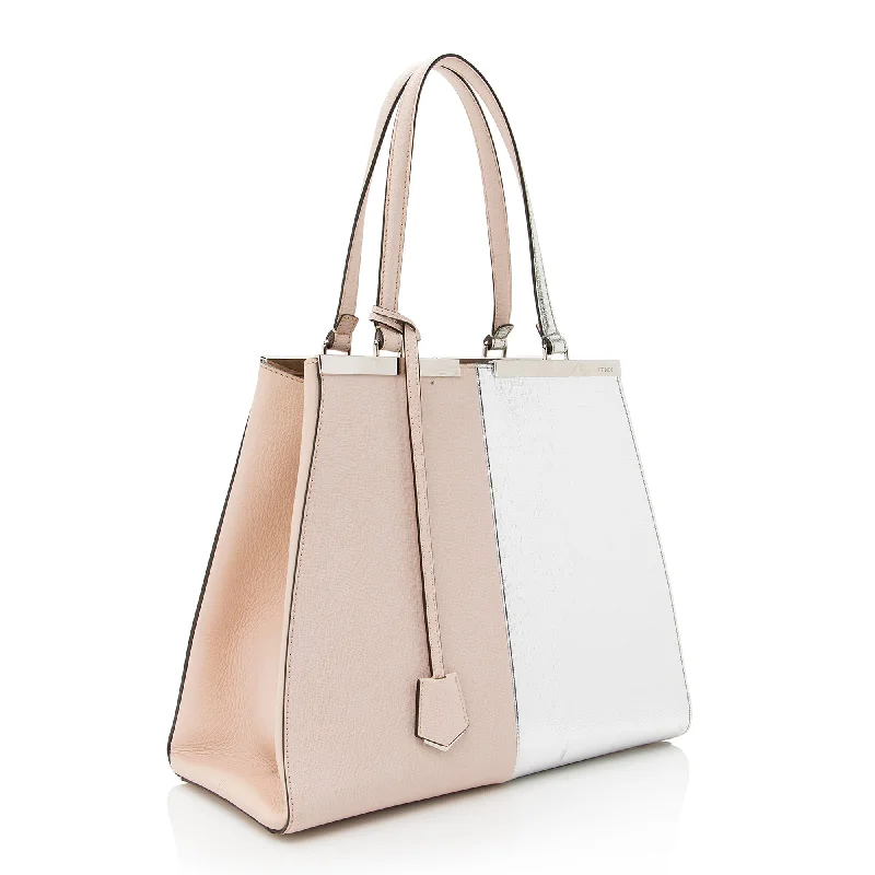 Discounted Designer Bags For Clearance Events Fendi Metallic Calfskin Bi Color 3Jours Tote (SHF-22279)