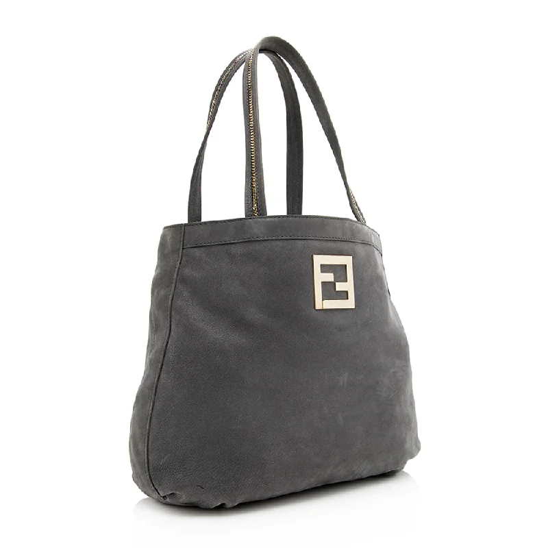 Flash Sales On Premium And High-Quality Bags Fendi Metallic Suede Chain Trim Tote (SHF-19730)