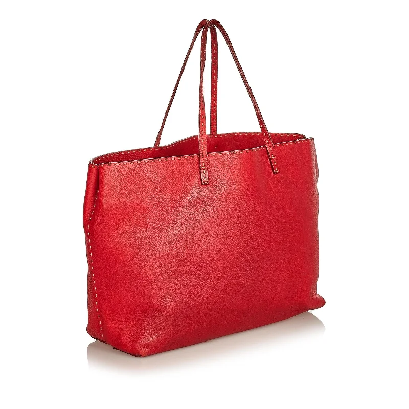 Vintage Bags For Retro And Classic Fashion Lovers Fendi Selleria Leather Tote Bag (SHG-25660)