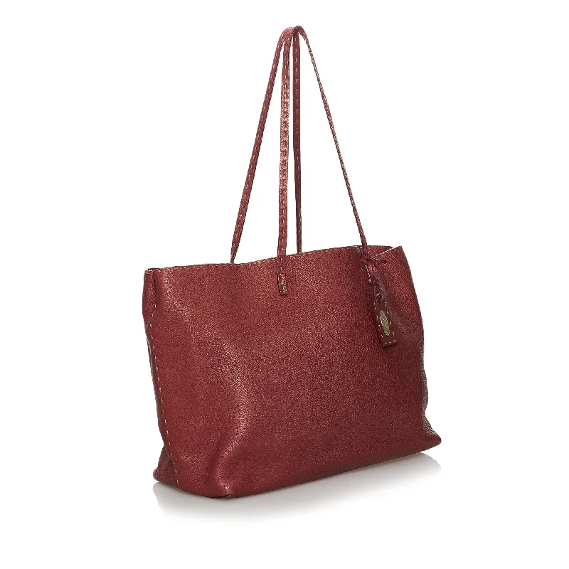 Glamorous Bags For Evening Events And Parties Fendi Selleria Leather Tote Bag (SHG-29744)