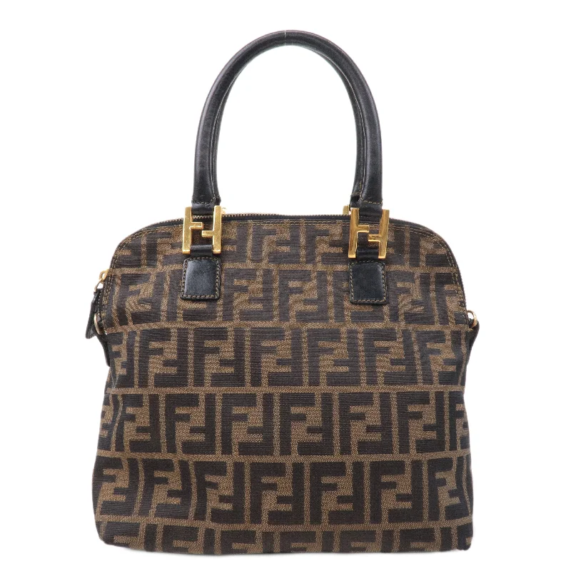 Affordable Bags For Budget Shoppers FENDI Zucca Canvas Leather Hand Bag Tote Bag Khaki Black