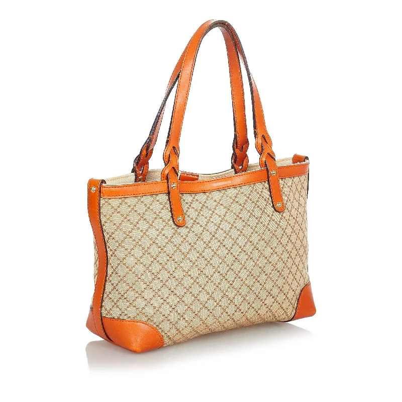 Trendy And Discounted Designer Handbags Gucci Diamante Craft Canvas Tote Bag (SHG-6RuQKX)