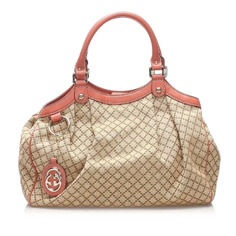 Stylish Bags For Fashion Bloggers With Promotions Gucci Diamante Sukey Canvas Tote Bag (SHG-11104)
