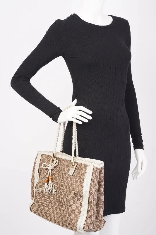 Urban Bags For City Life And Streetwear Fashion Gucci Fringe Tote Bag Supreme / Cream Canvas