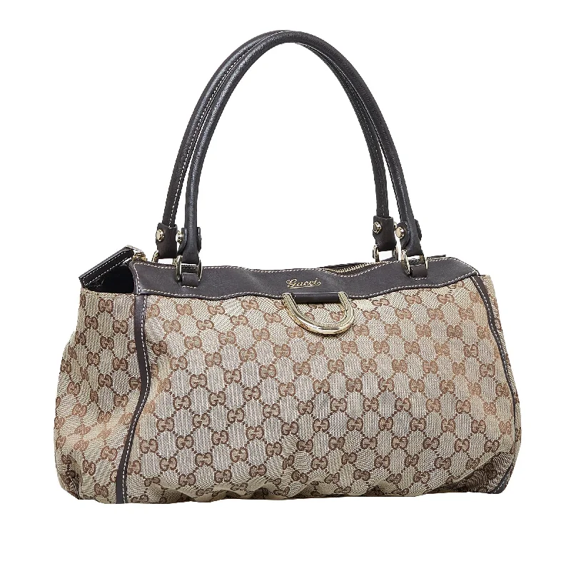 Holiday Gift Bags For Christmas Gucci GG Canvas Abbey D-Ring Tote Bag (SHG-BPucH3)