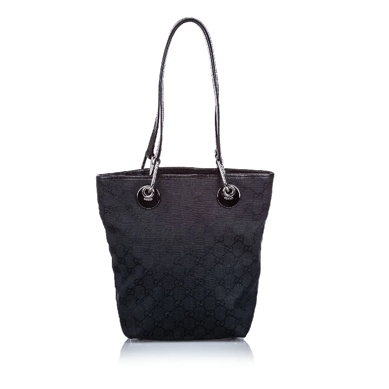 Black Friday And Cyber Monday Bag Deals Gucci Black Canvas Fabric GG Eclipse Tote Bag Italy