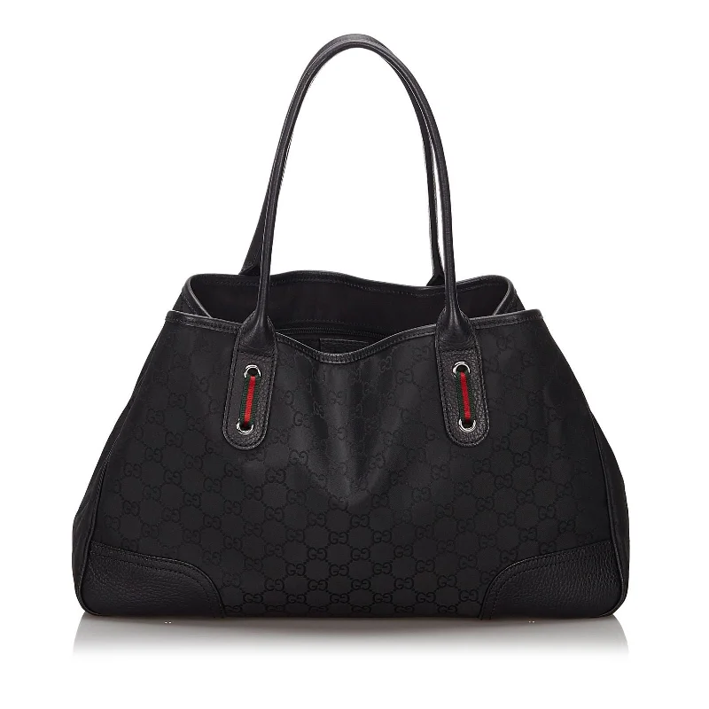 Inspired Bags For Modern Sophistication Gucci Black Canvas Fabric GG Princy Tote Bag Italy