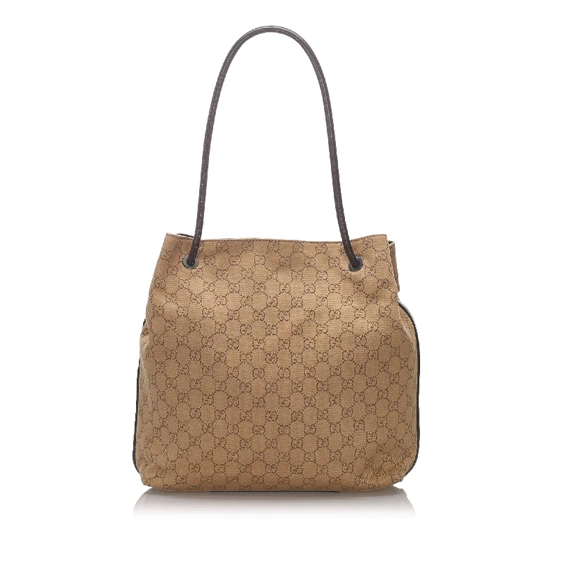 Everyday Bags For Work, School, Or Errands Gucci Brown Light Canvas Fabric GG Gifford Tote Bag Italy