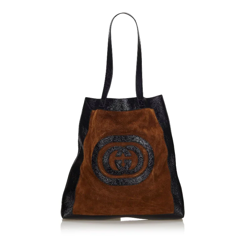 Minimalist Bags For Clean And Modern Aesthetics Gucci Brown Suede Leather Ophidia Large Tote Bag Italy