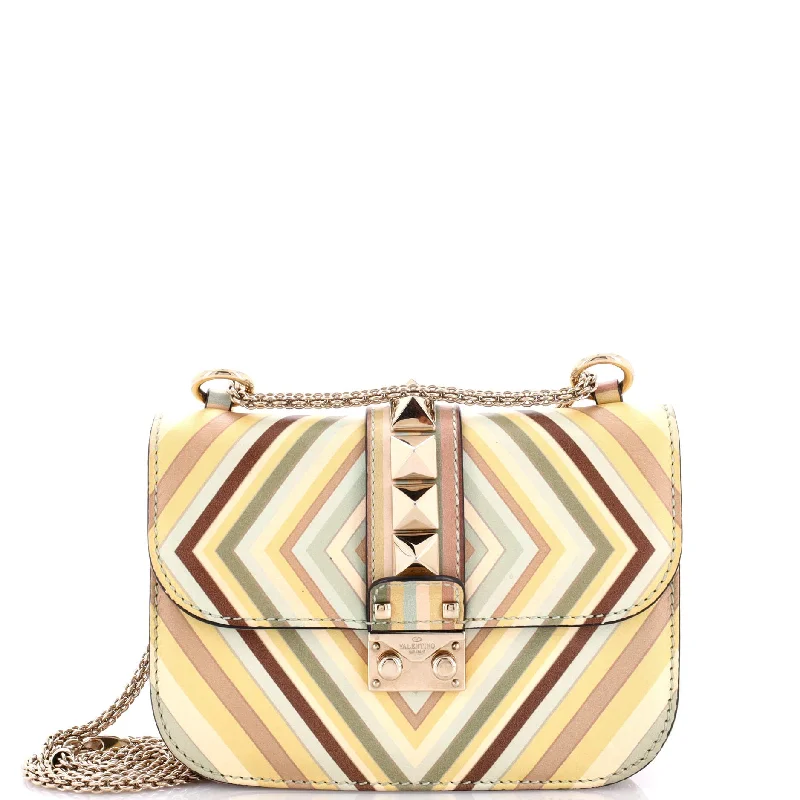 Urban Bags For City Life And Streetwear Fashion 1973 Glam Lock Shoulder Bag Striped Leather Small