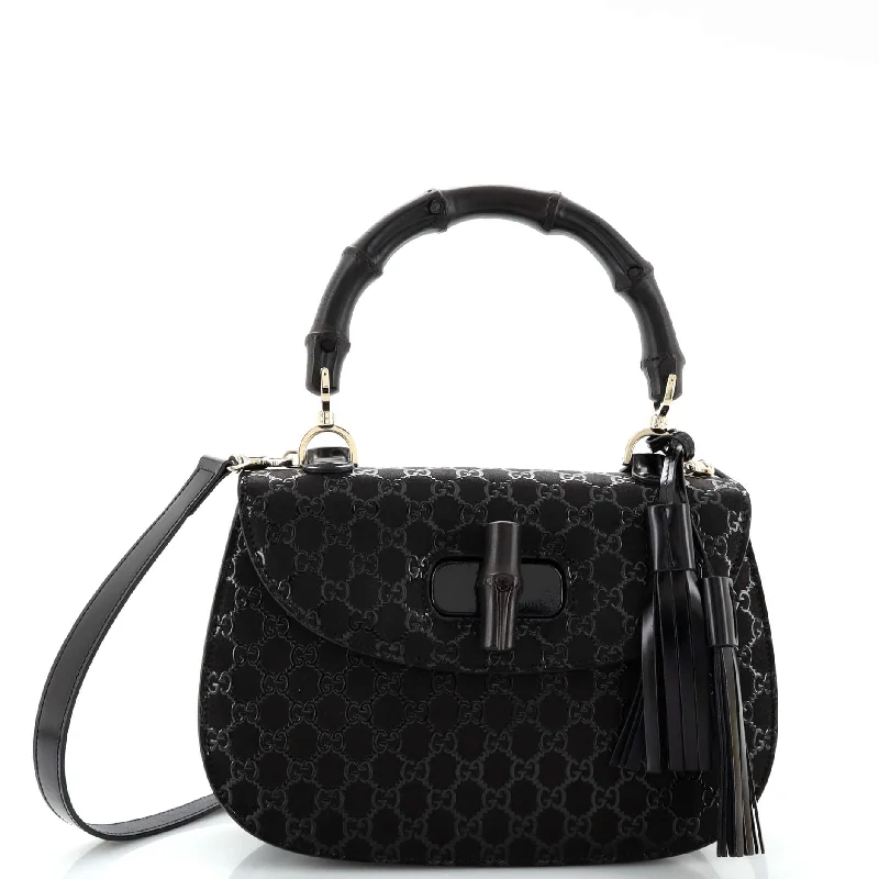 Elegant Bags For Formal Events And Luxury Occasions Bamboo Top Handle Bag GG Embossed Leather Medium