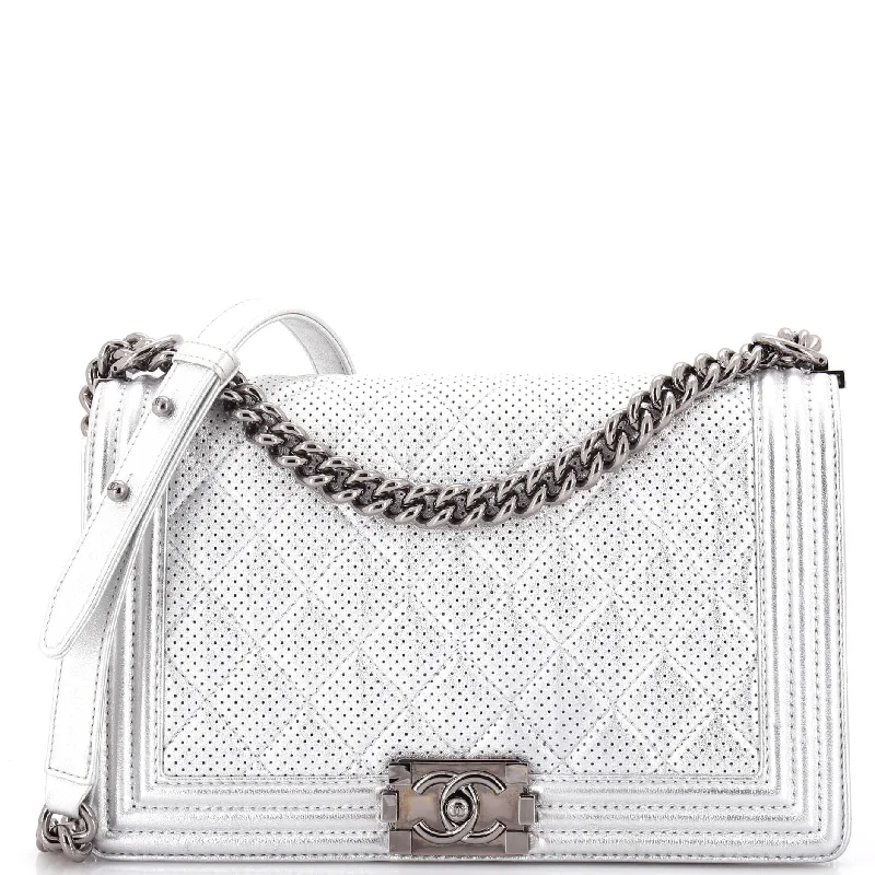 Bags For Minimalist And Functional Design Boy Flap Bag Quilted Perforated Lambskin New Medium
