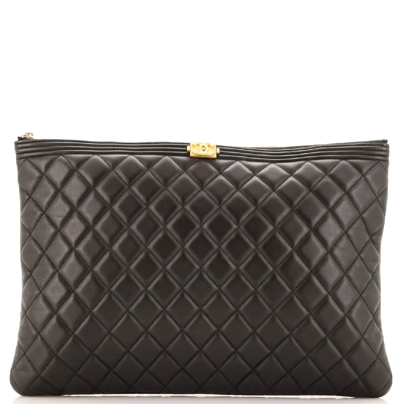Seasonal Clearance Bags For Summer, Winter, Etc. Boy O Case Clutch Quilted Lambskin Large
