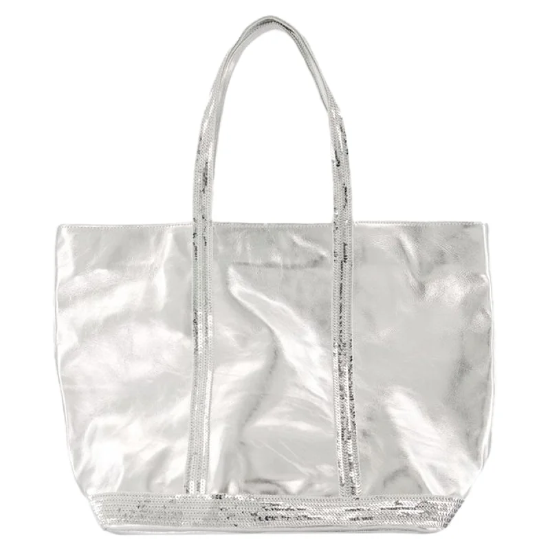 Limited-Time Offer On Trendy Bags Cabas L Shopper Bag - Vanessa Bruno - Leather - Silver
