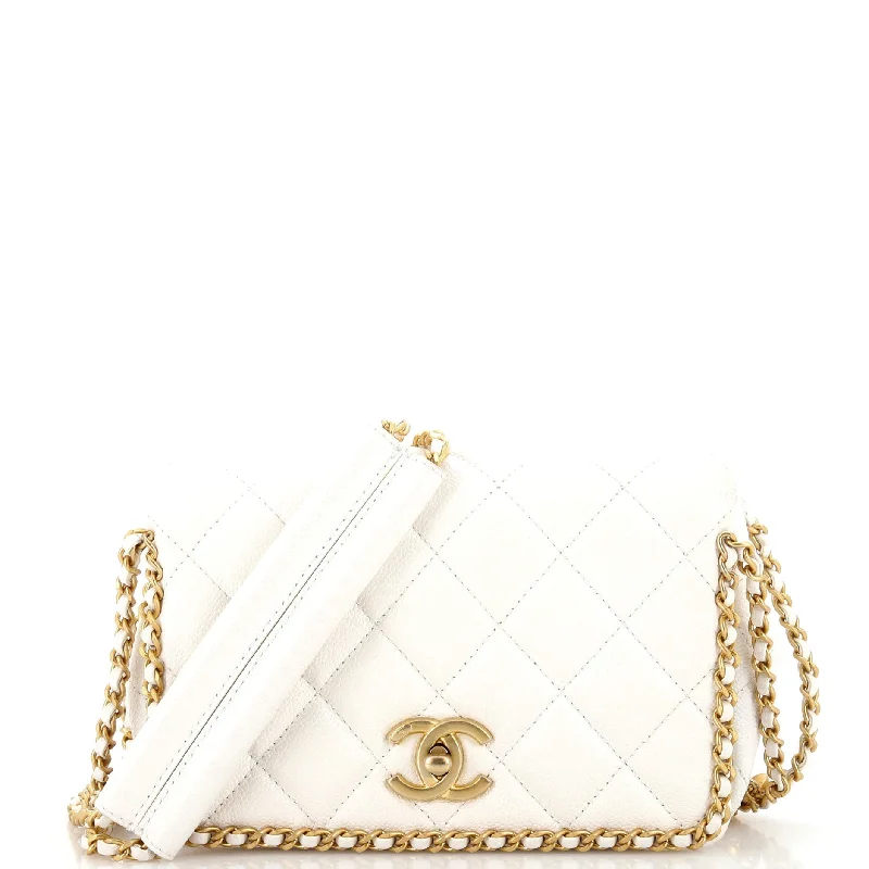 Bags For Outdoor Adventures Chain Around Multi Chain Full Flap Bag Quilted Caviar Mini