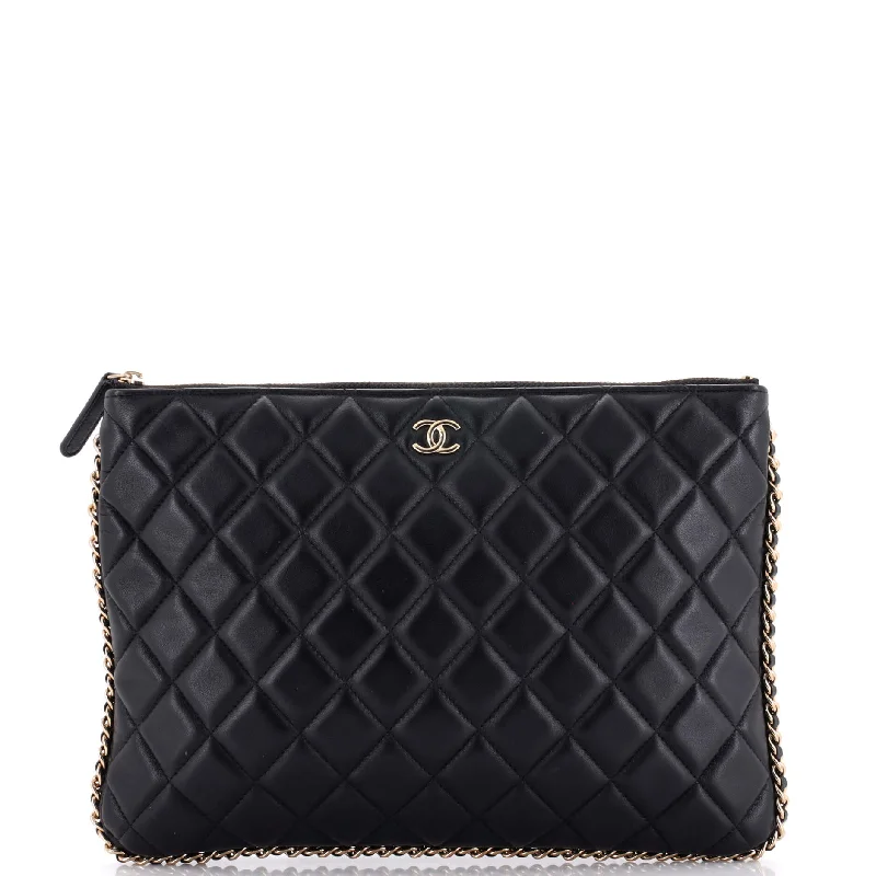 Festival Bags For Concerts And Events Chain Around O Case Clutch Quilted Lambskin Medium