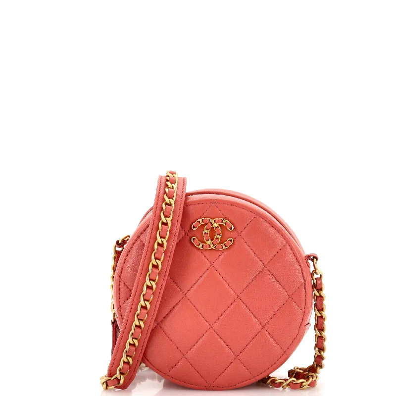 Clearance Bags For Budget Shoppers Chain Infinity Round Clutch with Chain Quilted Lambskin