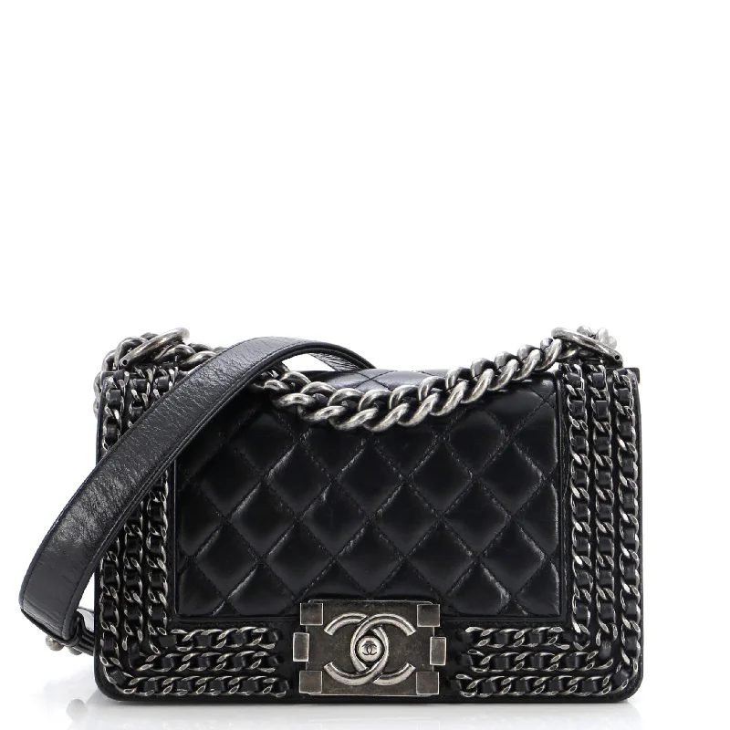 Trendy Festival Bags With Limited-Time Offers Chained Boy Flap Bag Quilted Glazed Calfskin Small