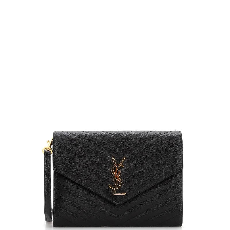 Rustic Bags For Outdoor And Nature-Inspired Looks Classic Monogram Envelope Wristlet Clutch Matelasse Chevron Leather