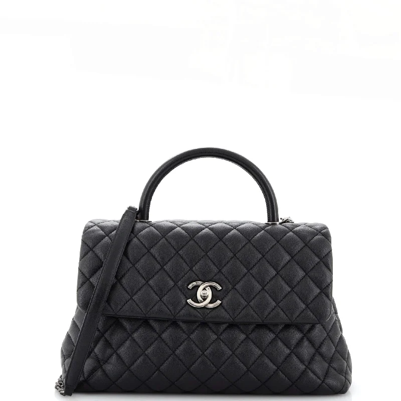 Luxury Bags For Professionals With Discounts Coco Top Handle Bag Quilted Caviar Medium