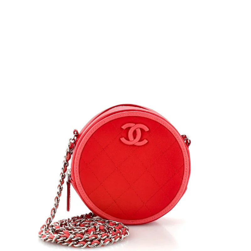 Designer Bags For Luxury Collectors Color Pop Round Clutch with Chain Quilted Lambskin