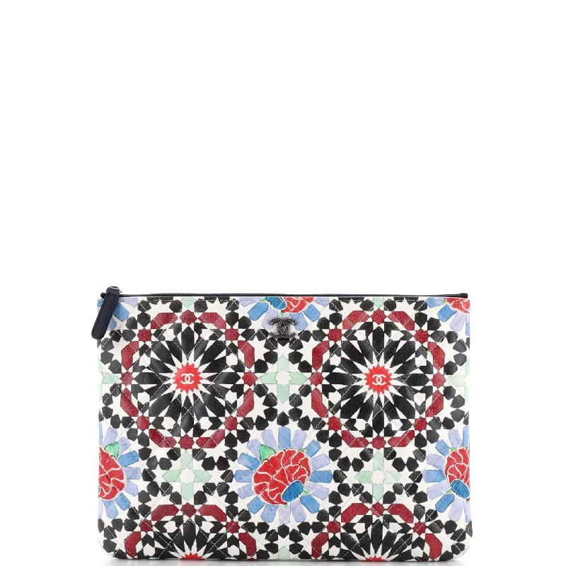 Luxury Bags For Working Professionals Dubai O Case Clutch Quilted Printed Lambskin Medium