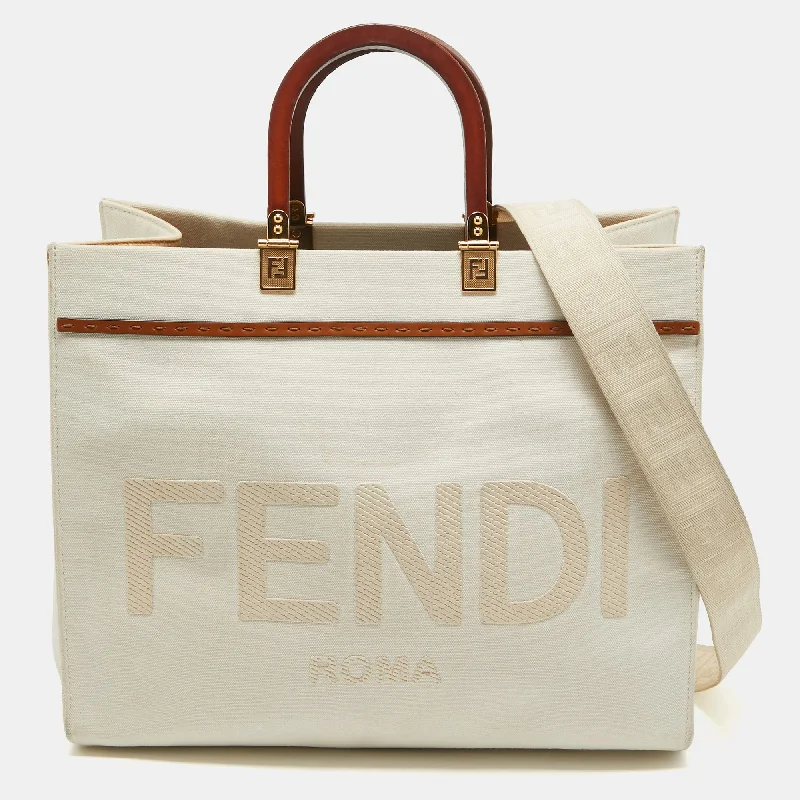 Affordable Bags For Budget Shoppers Fendi OffCanvas And Leather Medium Sunshine Tote