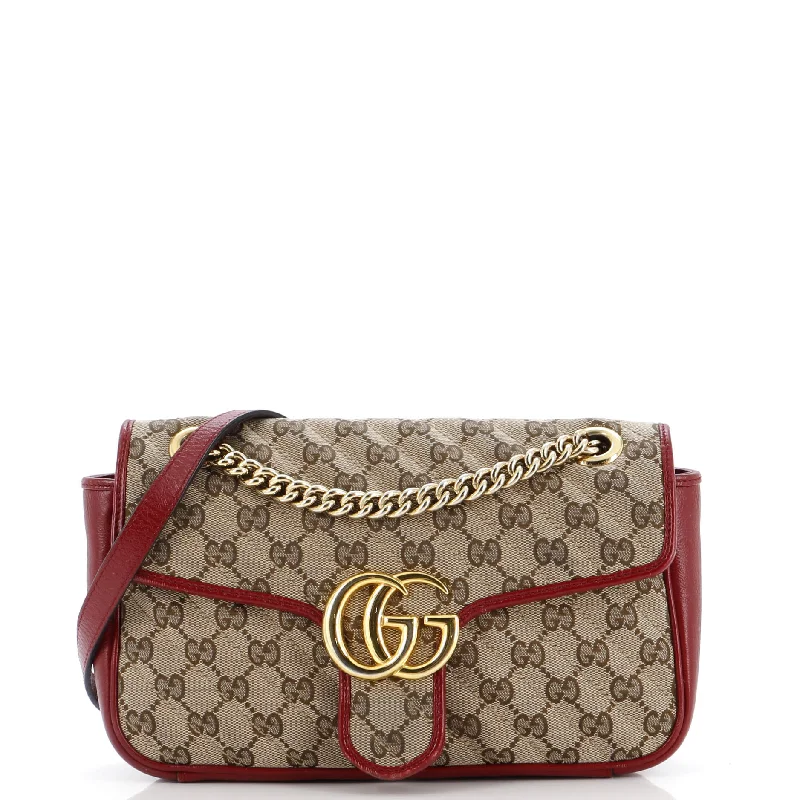 Party Bags For New Year's Eve And Special Occasions GG Marmont Flap Bag Diagonal Quilted GG Canvas Small