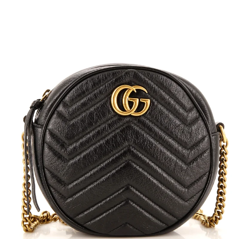 Versatile Bags That Suit Any Outfit Or Event GG Marmont Round Shoulder Bag Matelasse Leather Mini