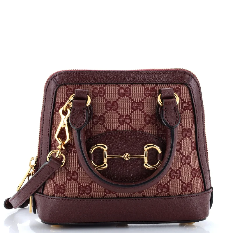 Luxury Bags With Premium Materials And Craftsmanship Horsebit 1955 Top Handle Bag GG Canvas Mini