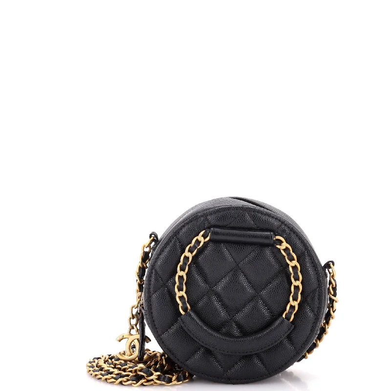 Flash Sale On Premium Bags In The Loop Round Clutch with Chain Quilted Caviar Mini