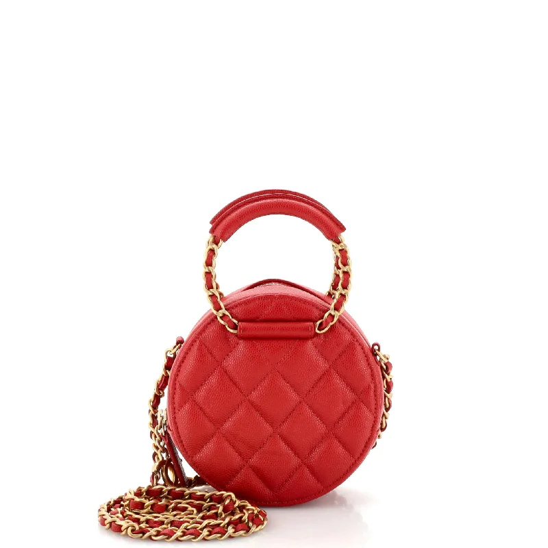 Bags For Personalized Gifts In The Loop Round Clutch with Chain Quilted Caviar Mini