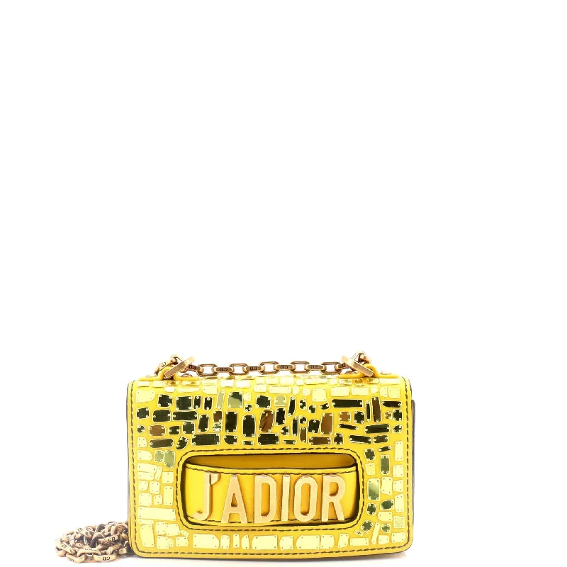 Luxury Bags For Working Professionals J'Adior Flap Bag Leather and Mirror Mosaic Mini