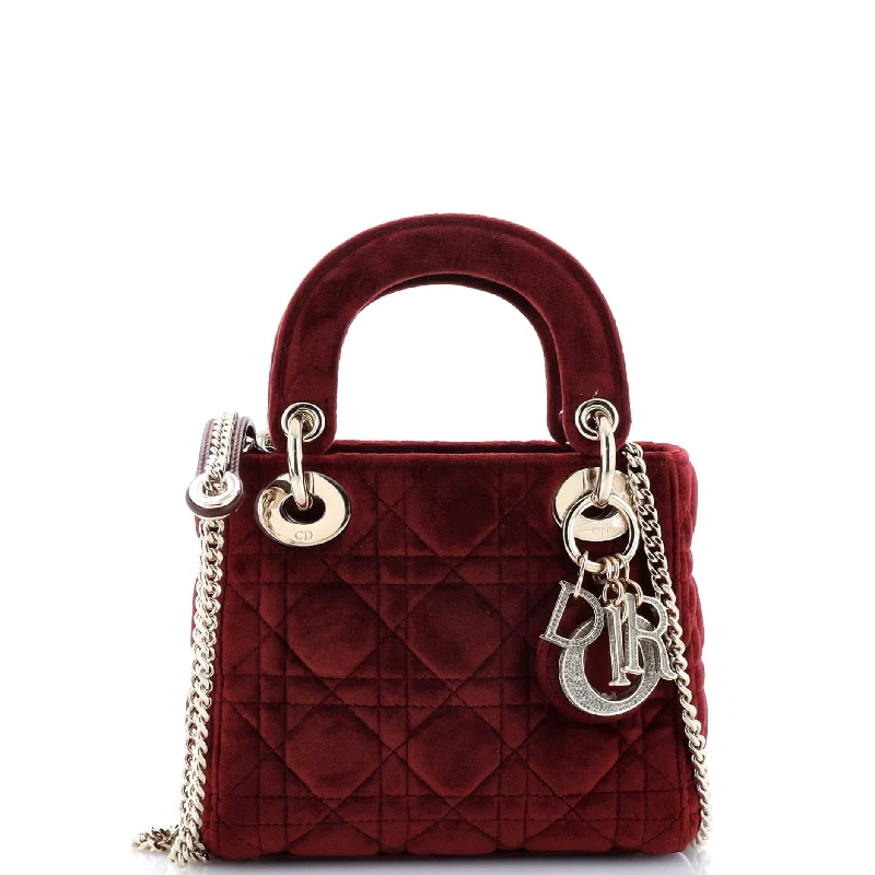 Stylish And Affordable Bags For Every Occasion Lady Dior Chain Bag Cannage Quilt Velvet with Crystal Charms Mini