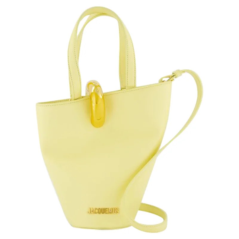Luxury Bags For Working Professionals Le Petit Bambola Shopper Bag - Jacquemus - Leather - Pale Yellow