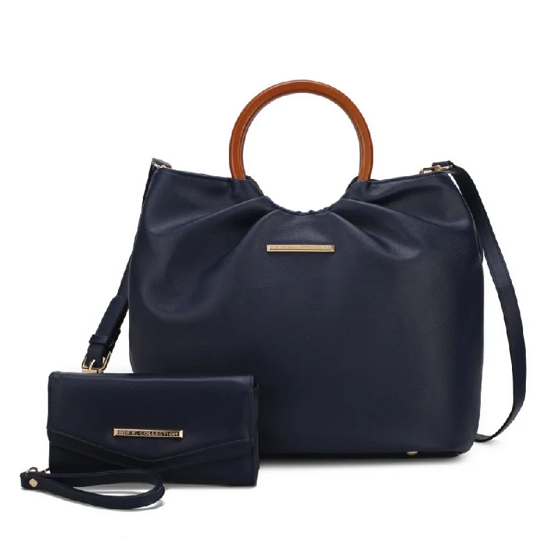 Affordable Bags For Budget Shoppers Leilani Vegan Leather Tote Handbag with Wallet