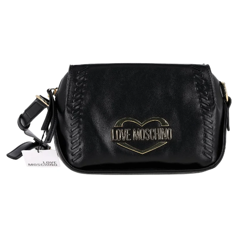 Designer-Inspired Bags At Budget-Friendly Prices Love Moschino Crossbody Bag in Black Faux Leather