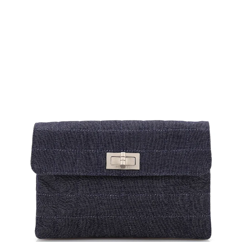 Compact Bags For Minimalist Travelers Mademoiselle Chocolate Bar Clutch Quilted Denim Small