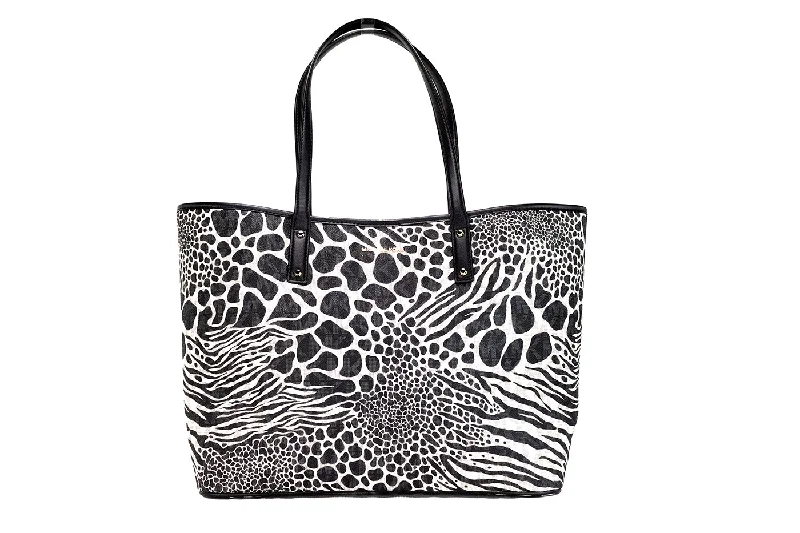 Stylish Bags For Fashion Bloggers With Promotions Michael Kors Carter Large  Animal Print PVC Open Tote Shoulder Purse Women's Bag
