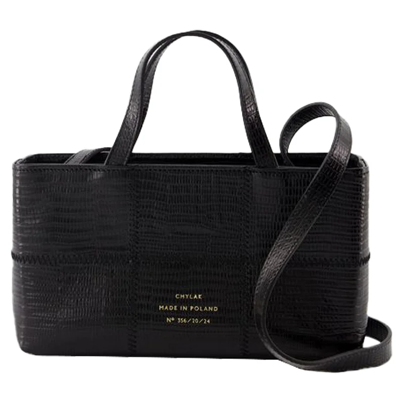 Minimalist Bags For Clean And Modern Aesthetics Mini shopping bag - Chylak - Leather - Black
